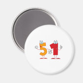 Happy Number 51 Magneet (Voorkant / Achterkant)