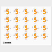 Happy Number 5 Ronde Sticker (Vel)
