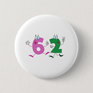 Happy Number 62 Ronde Button 5,7 Cm