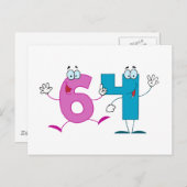 Happy Number 64 Briefkaart (Voorkant / Achterkant)