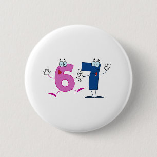 Happy Number 67 Ronde Button 5,7 Cm