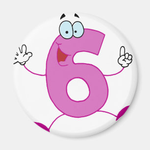 Happy Number 6 Magneet