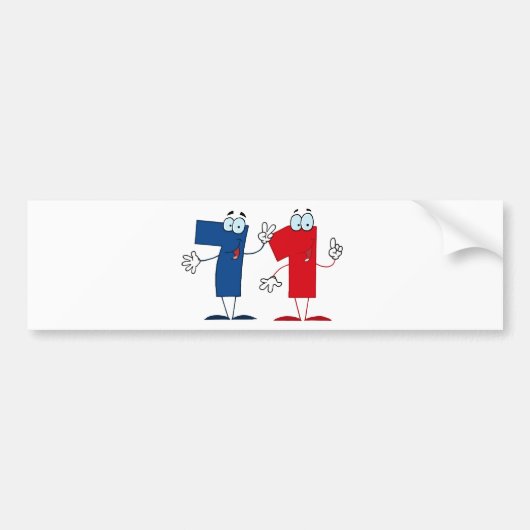 Happy Number 71 Bumpersticker (Voorkant)