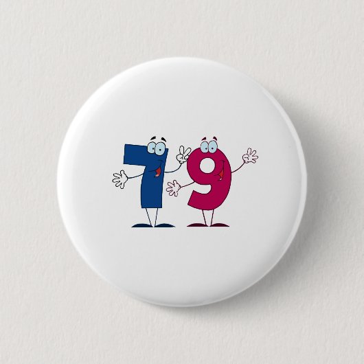 Happy Number 79 Ronde Button 5,7 Cm (Voorkant)
