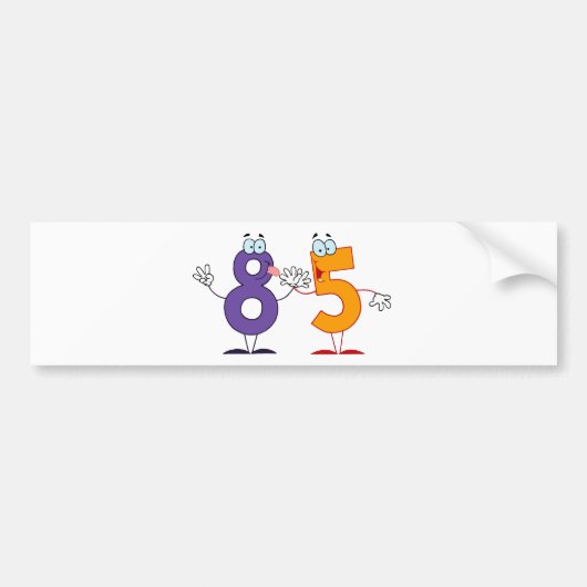 Happy Number 85 Bumpersticker (Voorkant)
