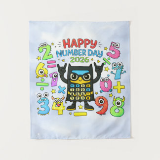 Happy Number Day 2026 Cute Calculator Math Design Wandkleed