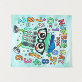 Happy Number Day 2026 Cute Calculator Math Design Wandkleed (Voorkant (horizontaal))