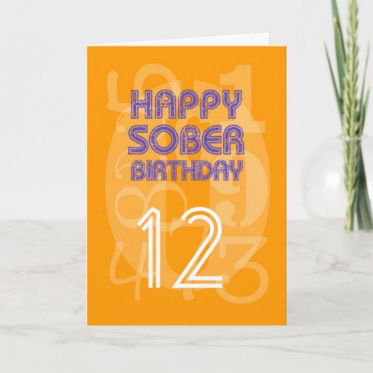 Happy Numbered Sober Birthday Card Kaart (Voorkant)