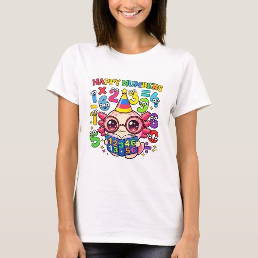 Happy Numbers Cute Maths T Shirt for Kids (Voorkant)