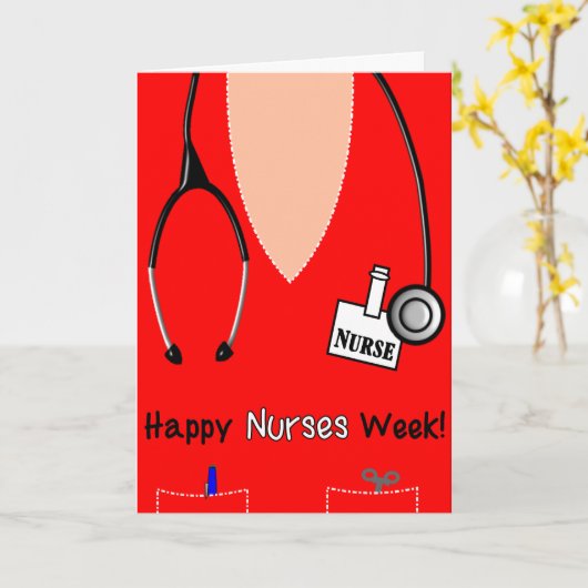 Happy Nurings Week Carte Scrub Top (Fleur jaune)