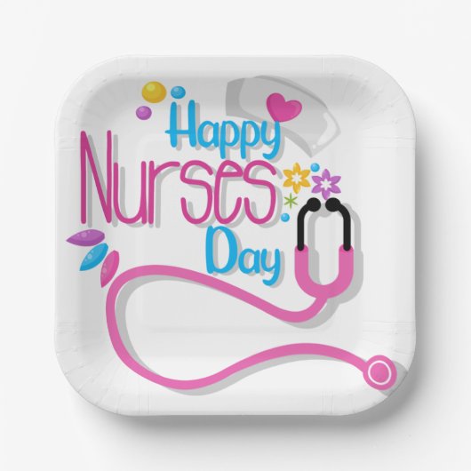 Happy Nurse Day Papieren Bordje (Voorkant)