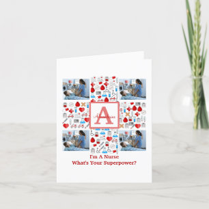 Happy Nurses Dag 4 Fotocollage dwarmonogram Feestdagen Kaart