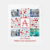 Happy Nurses Dag 4 Fotocollage dwarmonogram Fleece Deken (Voorkant)