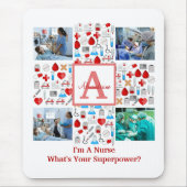 Happy Nurses Dag 4 Fotocollage dwarmonogram Muismat (Voorkant)