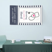 Happy Nurses Day Gray Stethescope Illustratie Spandoek (Beurs)