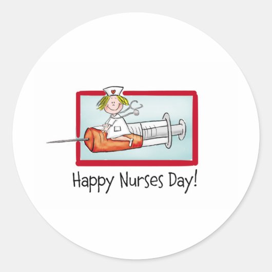 Happy Nurses Day Ronde Sticker (Voorkant)
