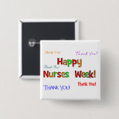 Happy Nurses Week Buttonnen Vierkante Button 5,1 Cm (Voorkant /achterkant)