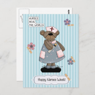 Happy Nurses Week. Cute Teddy Bear Briefkaart