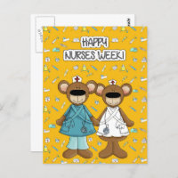 Happy Nurses Week. Cute Teddy Bears