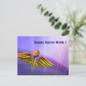 Happy Nurses Week. Medical Caduceus Briefkaart (Staand voorkant)