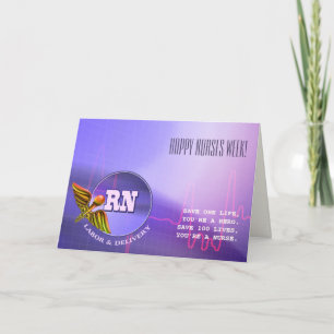 Happy Nurses Week. Medische Caduceus-Kaart Bedankkaart