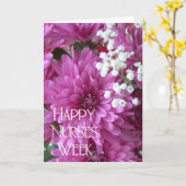 Happy Nurses Week-Roze Chrysanten Kaart (Gele Bloem)