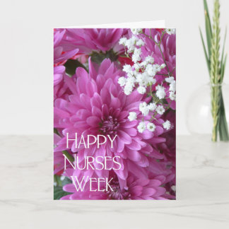 Happy Nurses Week-Roze Chrysanten Kaart