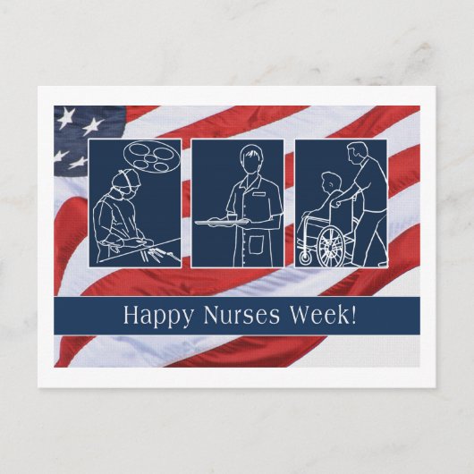 Happy Nurses Week. USA Patriotic Briefkaart (Voorkant)