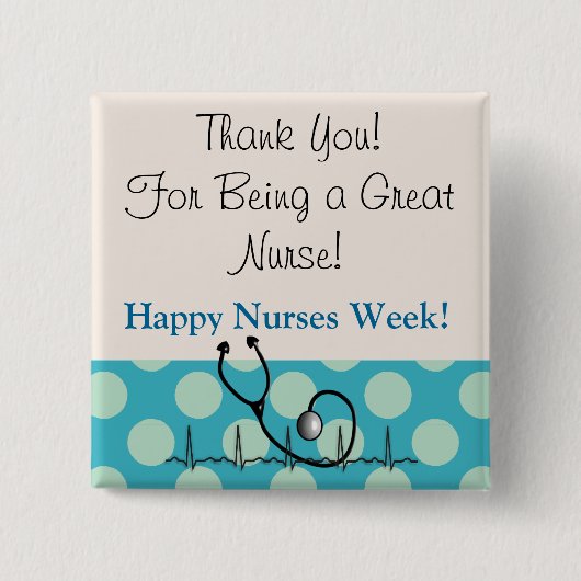 Happy Nurses Week Vierkante Button 5,1 Cm (Voorkant)