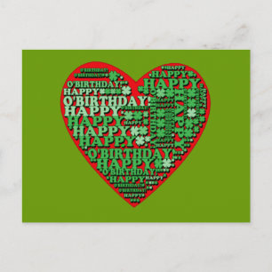Happy O'Birthday St Patricks Day Birthday Tshirt Briefkaart