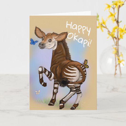 Happy Okapi. Kaart (Gele Bloem)