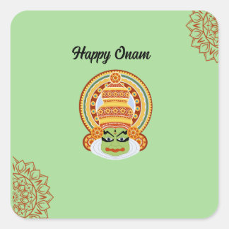 Happy Onam Groet Vierkante Sticker