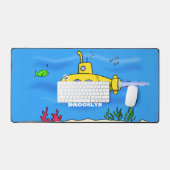 Happy-onderzeeër-cartoon Bureaumat (Keyboard & Muis)