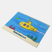 Happy-onderzeeër-cartoon Deurmat (Schuin)