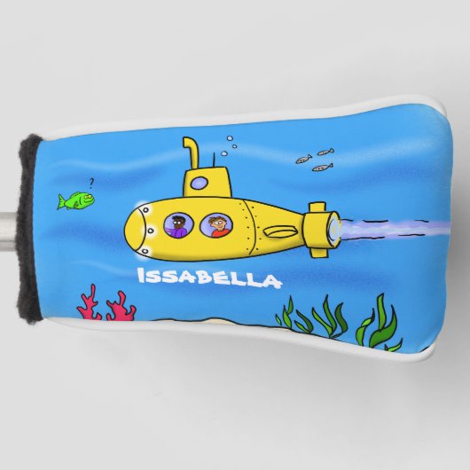 Happy-onderzeeër-cartoon Golfheadcover (Voorkant)