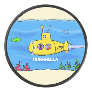 Happy-onderzeeër-cartoon Hockey Puck