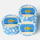 Happy-onderzeeër-cartoon Poker Chips (Opstapeling)