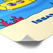 Happy-onderzeeër-cartoon Poster (Hoek)