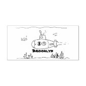 Happy-onderzeeër-cartoon Rubberstempel (Afrduk)