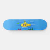 Happy-onderzeeër-cartoon Skateboard (Horizontaal)