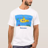 Happy-onderzeeër-cartoon T-shirt (Voorkant)