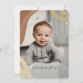 Happy One First Birthday Photo boy Invitation (Dos)