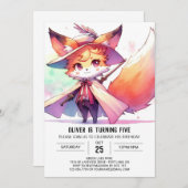 Happy Online Fox Verjaardag Kaart (Voorkant / Achterkant)