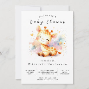 Happy Online Giraffe Baby shower Kaart