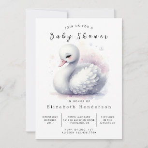 Happy Online Swan Baby shower Kaart