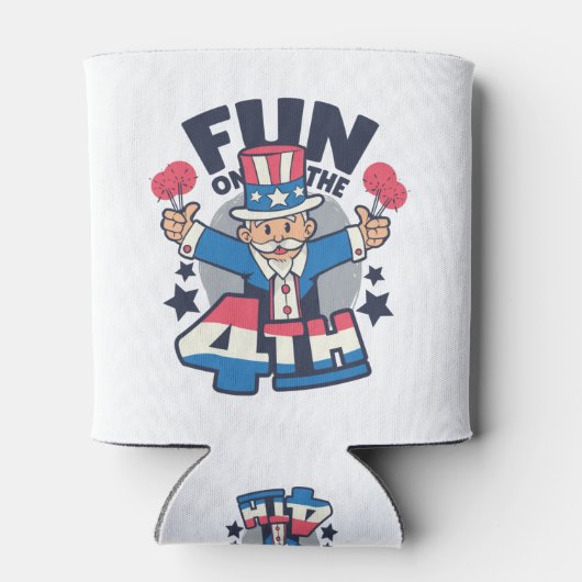 Happy oom Sam 4 juli Dag Blikjeskoeler (Achterkant)