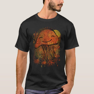Happy oranje artistieke paddenstoel t-shirt