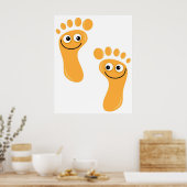 Happy Oranje Feet Poster (Keuken)
