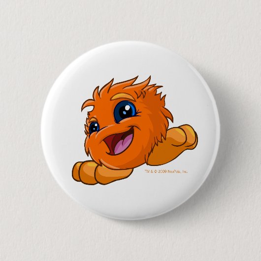 Happy oranje JubJub Ronde Button 5,7 Cm (Voorkant)