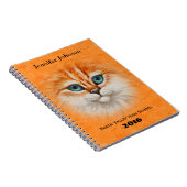 Happy Oranje Kat Face Notitieboek (Rechterzijde)